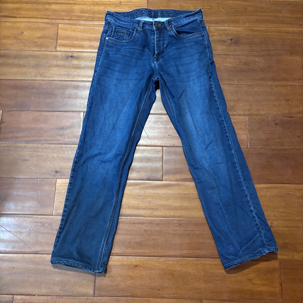 Dragaon Men's DarkWash Straight Leg Jeans|Classic‎ Normcore Workwear Denim|Sz 32